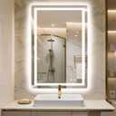 LED Bathroom Vanity Mirror with Light, 30"x20" Led Bathroom Vanity Mirror with Light for Wall, Anti-Fog, Dimmable 3 Colors, Memory Function, Backlit and Front Lit, Plug-in/Hardwired