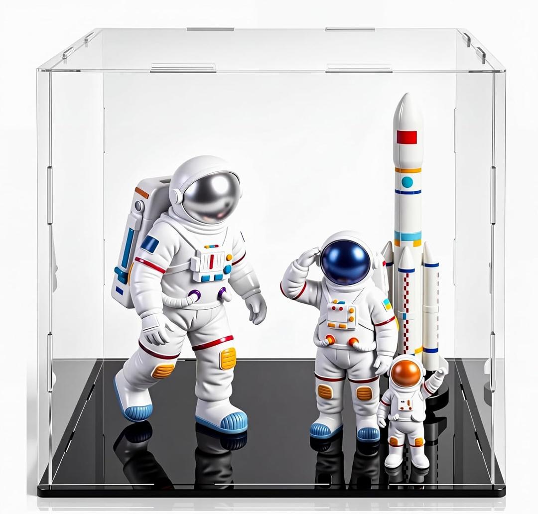 Yungyan 1 Pack Clear Self-Assembly Acrylic Display Case Transparent Dust Proof Protection Showcase for Figurine Collectibles Figures Basketball (6 x 6 x 6 Inch)