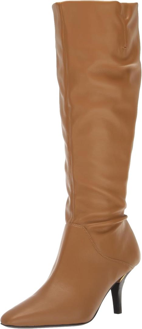 Franco Sarto Womens Lyla Pointed Toe Knee High Boots Camel Brown Wide Calf Leather 9 M