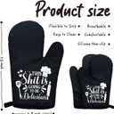 2 x This Sxxt is Going to be Delicious Funny Black Oven Mitts with Hanging Loop and Silicone Non-Slip, Women Men Cooking Baking BBQ Utensils 2-Piece Set, Gifts for Chef Bakers Wife BFF