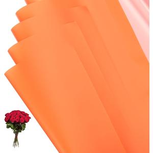 PATIKIL 22.8 x 22.8 Inch Flower Wrapping Paper, 20 Pcs Iridescent Double Sided Florist Bouquet Packaging Waterproof Florist Supplies DIY Crafts Gift Packaging Gift Box Wedding, Orange