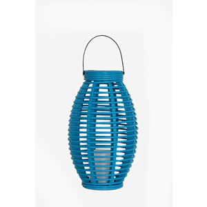 LED Lantern with LED Candle , Garden Lantern for Outdoors, Solar Lights for Outdoors, Includes Solar Module and Battery, Party Decoration, Blue