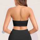 Strapless Bras for Women Non-Slip Padded Bandeau Bra Wireless Tube Top Bra Including Clear Straps (Black, L)