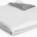 YnM Exclusive Cooling Rayon & Cozy Velvet Dual-Sided Cover for Weighted Blanket (48''x72'') - Light Grey
