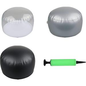 3 Pack Clear Inflatable Tabletop Display Stand Hat Rack Portable Hat Holder For Multiple Wigs Hats, Helmet, and Cap (Grey, Black, Transparent)