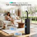 Humidifiers for Large Room Home Bedroom 2000 sq.ft. 17L/4.5Gal Large Humidifier with Extension Tube & 4 Speed Mist,Top Fill Wholehouse Humidifier with 360°Nozzle for Plant Commercial Greenhouse(Black)