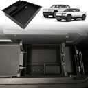 BestEvMod Center Console Organizer Tray Compatible with 2022-2025 2026 Rivian R1T/R1S Removable Coin Holder Armrest Storage Box ABS Material with PVC Trim Accessories (V3 Black)