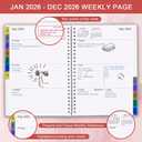 2 x 2026 Planner - Weekly & Monthly Planner Runs Jan 2026 to Dec 2026, 6.25" x 8.25", 12 Monthly Tabs, 14 Notes Pages, Inner Pocket, Flexible Cover with Twin-Wire Binding, Planners 2026 (Red, 6.25" x 8.25")