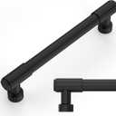 Amerdeco 10 Pack Matte Black Cabinet Pulls 5 Inch(128mm) Hole Center Drawer Pulls Cabinet Hardware Kitchen Cabinet Handles for Bathroom ZH0075