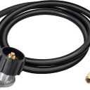ABYDA 4 FT Propane Regulator and Adapter Hose, Universal Gas Grill Regulator Replacement Parts, Propane Tank Hose for Most LP Gas Grill, Fire Pit Table and Weber, 3/8" Female Flare Nut