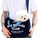 Dog Sling Carrier Bag for Small Dogs, 415 lbs, Canvas, Hands-Free, Black | Quilted Lining, Detachable Flat Support Base, Premium Canvas, Crossbody, Adjustable Strap, Shoulder Travel Tote