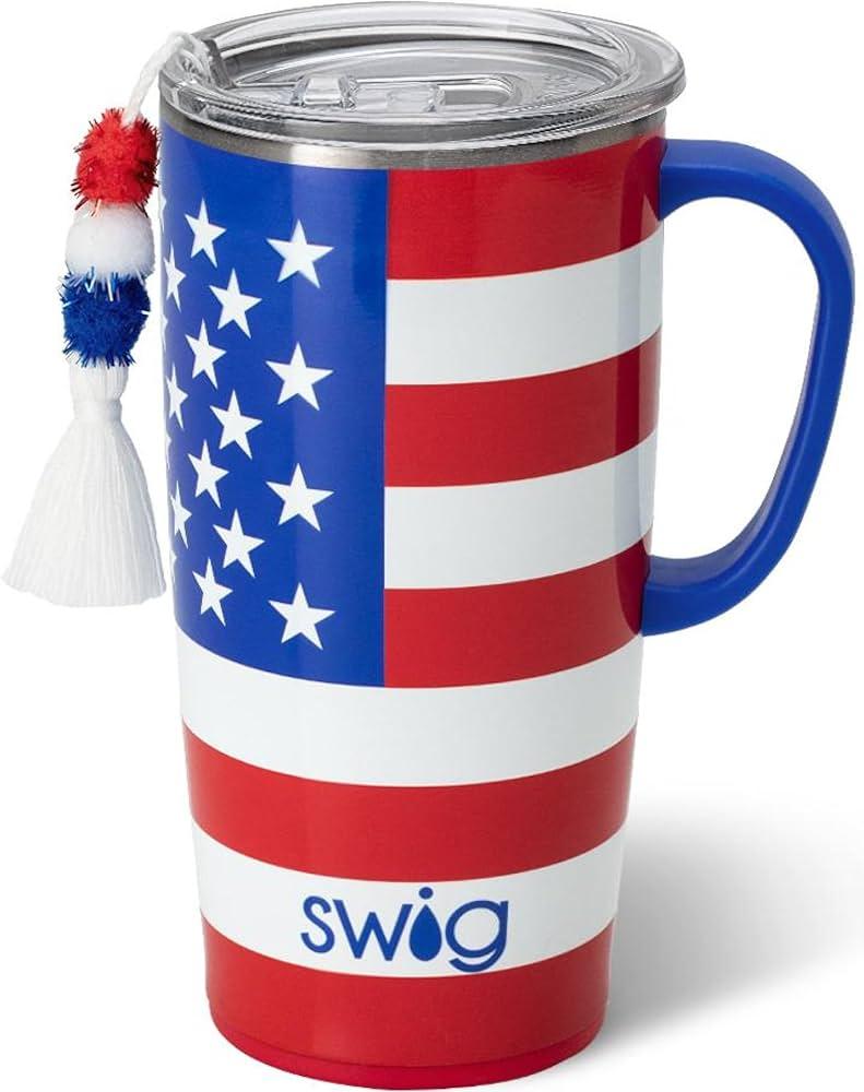 Swig Life 22oz Travel Mug, Insulated Tumbler with Handle and Lid, Cup Holder Friendly, Dishwasher Safe, Stainless Steel, Travel Coffee Cup, Insulated Mug with Li