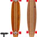 Magneto Longboards Bamboo Longboards for Cruising, Carving, Free-Style, Downhill and Dancing (Bamboo Drop & Fiberglass Through Longboard) (Hana Pintail)