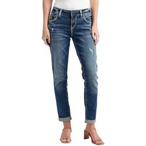 Silver Jeans Co. Women's Girlfriend Mid Rise Slim Leg Jeans, Size W31/L29