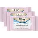 Olay Cleanse Makeup Remover Cleansing Face Wipes, Daily Facial Towelettes, Rose Water, 25 Count, 3 Pack