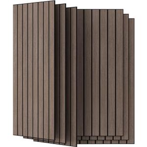 UMIACOUSTICS 6 Pcs 47.2 x 23.6 Inches Acoustic Panel, Decorative Sound Absorbing Wall Panel for Office, Home Theater, Studio, Natural-Walnut