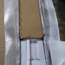 BARNSMITH 48in x 96in Glass Barn Door and 8FT Nickle Sliding Door Hardware Included, 5-Panel Frosted Glass Sliding Barn Door, Solid Wood Covered with Water-Proof PVC Surface, Easy Assembly, White