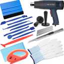 Spanno Automotive Car Window Tint Tools - Vinyl Wrap Kit Includes Heat Gun, Vinyl Cutter, Squeegee, Magnets, Gloves (Green)