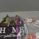 Interchangeable Welcome Sign for Front Door with 14 Changeable Icons, Farmhouse Front Porch Decor Rustic Wooden Wall Sign with 12 LED Lights, Outdoor Seasonal Welcome Home Decorations (Wood home1)