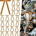 Artmag 24 Pcs Velvet Bows for Christmas Tree Rustic Bows Velvet Christmas Ornaments for Door Garland Wreath Gift Party Holiday Decoration (Width of 3/8",Camel)
