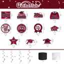 Maroon Themed 2026 Graduation Decorations Set - Congrats Grad Banner, Class of 2026 Backdrop, Balloons & Streamers Kit - Complete Party Supplies for High School & College Celebrations