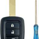 Replacement Key Fob Cover Case Compatible for Honda 2013-2016 Accord Crosstour 2014-2015 CR-V Civic 2016-2017 HR-V Keyless Entry Remote Key Fob