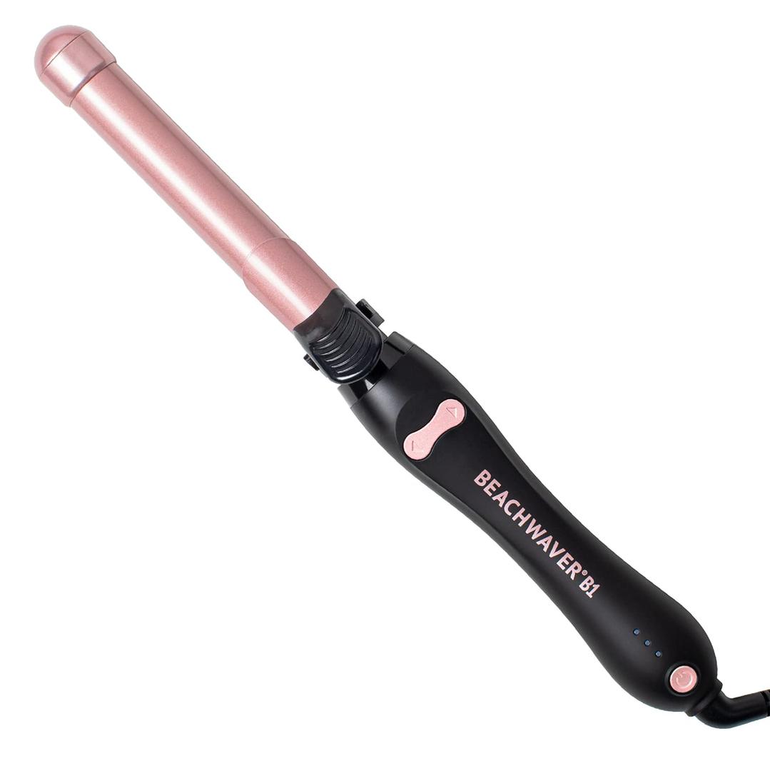 The Beachwaver Co. B1 Rotating Curling Iron - Automatic 1" Ceramic Curling Iron - Easy-to-Use Spinning Wand for Long-Lasting Waves, Auto-Shut Off, Travel-Friendly, Dual Voltage (BW160), Midnight Rose