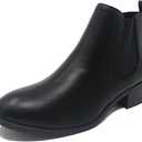 Women's Faux Leather Elastic Side Panel Chelsea Booties
BLK 8