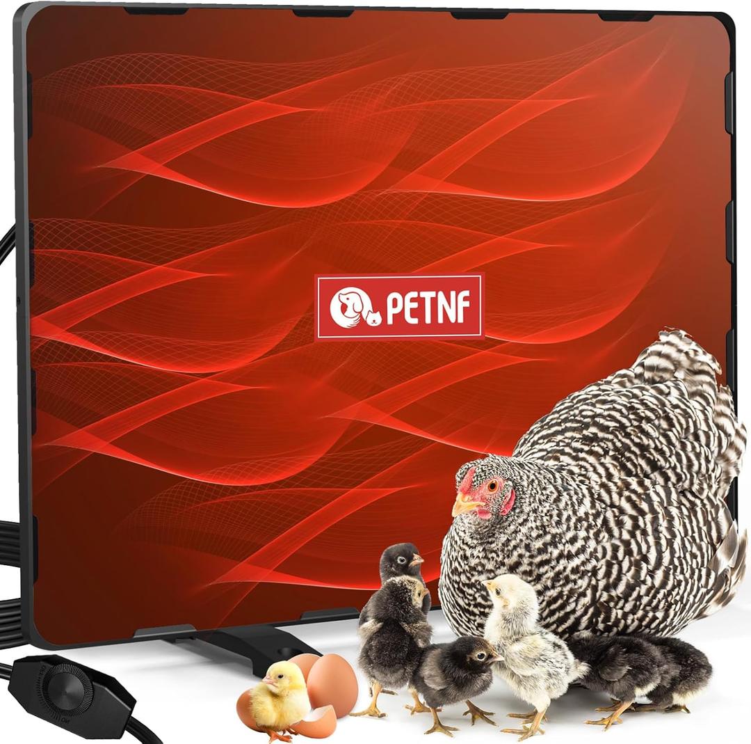 PETNF Chicken Coop Heater 140 Watts Radiant Heat Chicken Heater Energy Efficient Design Safer Than Brooder Lamps Heater for Chicken Coop, Heating Wire UL-Compliant Two Ways to Use, 11.81''x15.74'' (Light black-ChickenNestHeater)