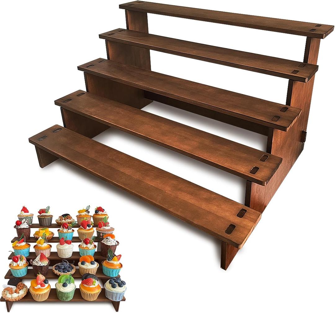 Wooden Cupcake Stand 5 Tier Cupcake Stand Cupcake Holder Rustic Wood Cupcake Display Stand Wooden Dessert Display Stand