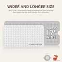 OTHWAY Bath Mat for Tub Non Slip: 39" X 17" Long Bathtub Mat with Hair Catcher│Big Drain Holes Shower Mats for Inside Shower│Machine Washable (Grey)