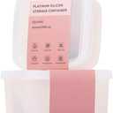 OTB Set of 2 Reusable Silicone Containers Clear, Nesting Leak-free Silicone Food Storage Boxes, BPA Free, Airtight, Dishwasher and Freezer Safe