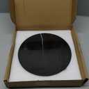 Natural Round Marble Tray Glossy Pastry Board for Dessert, Cheese, Coffee, Appetizers (Black Marquina)