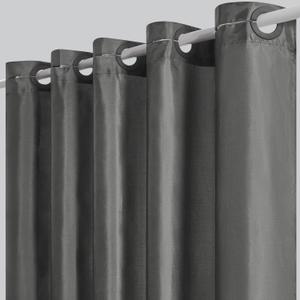 Furlinic No Hook Long Shower Curtain 78 Length,Soft Polyester Fabric Wahable Shower Curtain Liner,Modern Hotel Spa Style Bathroom Curtains with 10 Plastic Built-in Grommets,Dark Grey 72x78 Inch