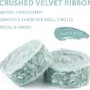 MAYREEL 1 Inch Slate Blue Crushed Velvet Ribbon Frayed Edge Hand Torn Fringe for Bridal Bouquets Invitations Vow Books Gift Baskets Hair Bows 6 Yards