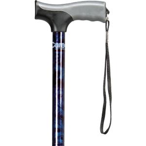 Carex Soft Grip Walking Cane with Strap, Anti-Slip Walking Cane for Easy Maneuvering, Walk Stick for Seniors & Adults with Added Support and Adjustable for Balance, Supports up to 250 lbs, Blue Marble