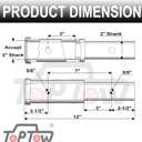 TOPTOW Hitch Extender, Fits for 2 inch Receiver, 7 inch Extension Length, with 5/8 inch Hitch Pin