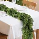 Real Touch Cedar Garland, Christmas Artificial Realistic Faux Cypress Pine Garlands, Christmas Greenery Garland Decorations for Mantle, Table, Stairs, Doorframe, Fireplace, Winter Garlands(9FT)