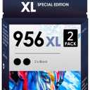 Compatible Inkjet Cartridge Replacement for 956xl. Works with OfficeJet Pro 7720, 7730, 7740, 8200, 8210, 8216, 8218, 8700, 8716, 8718, 8719, 8720 Printers. 2 Pack (Black).