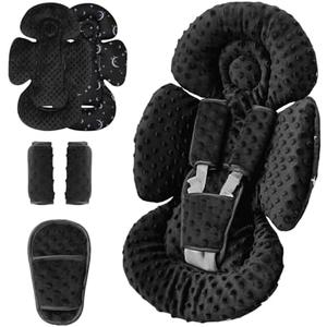 Generic Infant Car Seat Insert Compatible with Mamaroo Swing & Graco Swing and Infant Car Seat, Newborn Insert Baby Head Body Support, Reversible Design, Breathable Soft Fabric, 1Pcs - Dot, Black