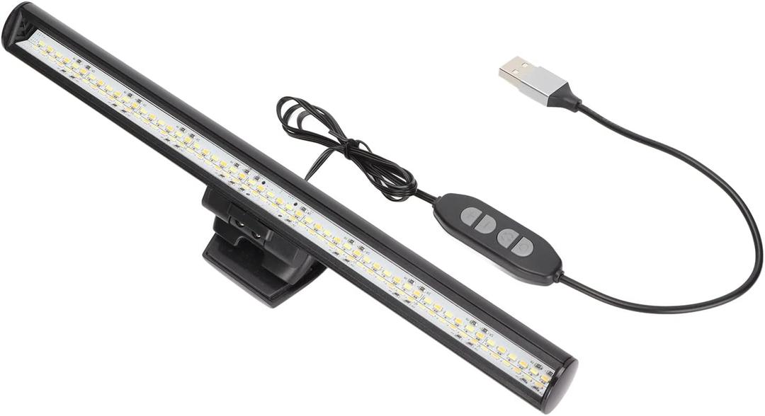 Laptop Monitor Light Bar, USB e Reading LED Task Lamp, 3 Adjustable Color Temperature, 10 Dimming Brightness Levels, Space Saving, Portable for Office/Travel/Home