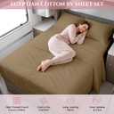 MyGiza Sheets RV King Sheet Set 72" x 80", 100% Egyptian Cotton, 400 Thread Count, Long Staple Soft Sateen Weave, 4 Piece Bedding Set with Deep Pocket up to 15", Taupe