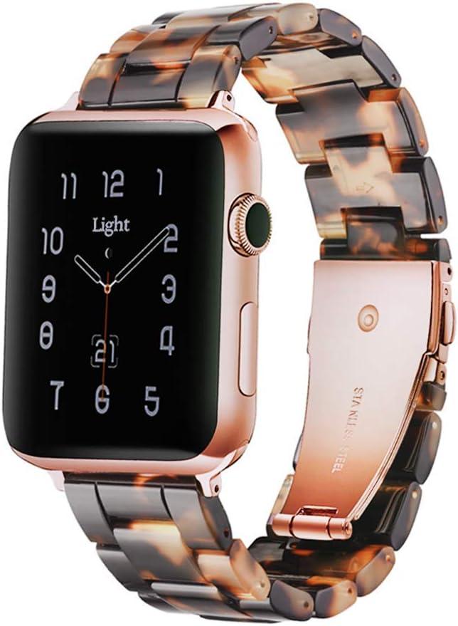 Light Apple Watch Bands-Apple Watch Bands for Women Men Compatible with Apple Watch Series 11 SE 10 9 8 7 6 5 4 3 iWatch Bands, Tortoise Stone, 38mm/ 40mm/ 41mm/ 42mm(Series 11 10)