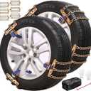 Snow Tire Chains, Universal Car Emergency Anti Slip Snow Chains, 6 Pack Winter Security Tire Chains, Tire Width 225-275mm(8.9-10.8 inch) for Most Cars/SUV/Trucks(Large)