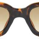 Vintage Rectangle Sunglasses for Women Men 90s Fashion Narrow Square Frame Eyewear UV400 Protection (Tortoise)