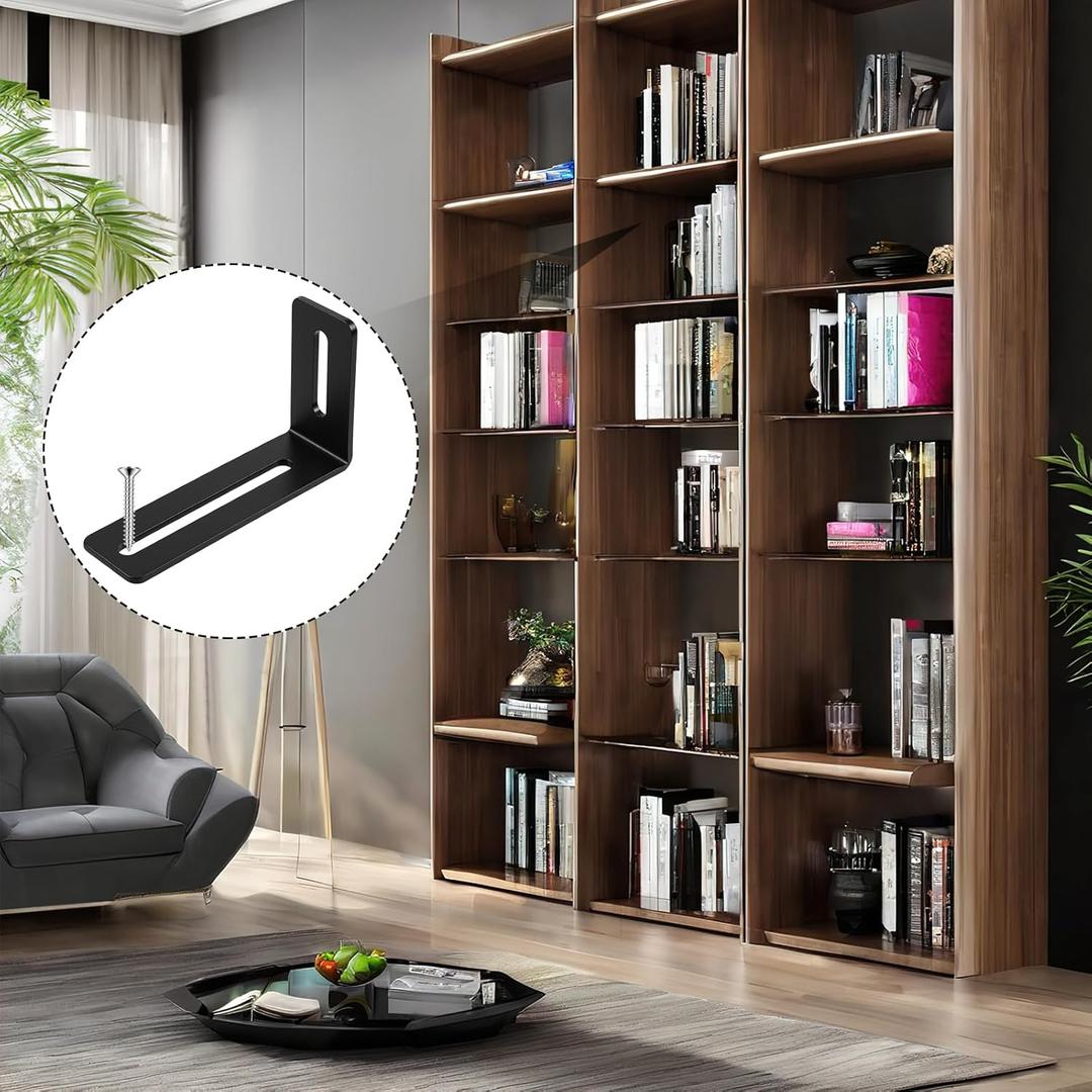 Adjustable Right Angle Brackets Sets 4” Adjustable 90 Degree Slotted L Brackets with 2 Slots Holes Heavy Duty Metal for PC Case Shelves Wood Furniture Cabinet Drawer, Max Load 30 LB 7 Pack