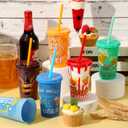 Jansun 12pcs Beer Funny Quotes Color Changing Cups with Lids and Straws 12Oz Reusable Plastic Cups for Oktoberfest Party Favors Goodie for Home Kitchen Office Bar Supplies