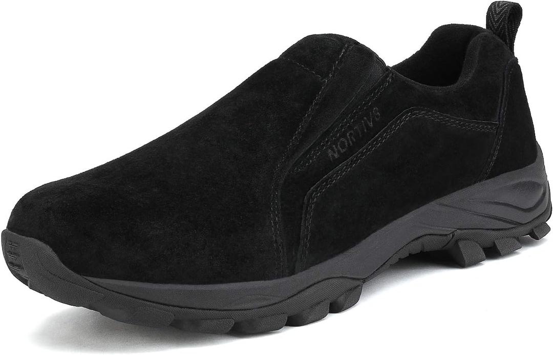 NORTIV 8 Men's Slip On Loafer Walking Shoes (10.5, Black)