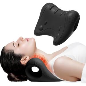 PROIRON Neck and Shoulder Relaxer, Neck Stretcher for Cervical Spine Alignment, TMJ Relief, Nerd Neck, Cervical Traction Device for Tension Headache, Curvature Assist, Pinched Nerve (Black)
