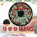 U'Artlines Christmas Washable Round Area Rug 6ft Bell Leaves Laundry Rug Runner Non Slip Soft Throw Rugs Carpet for Entryway Living Room Bedroom Black